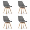 Toolide komplekt Leobert Mark, 43 x 49 x 82 cm, hall/naturaalsed jalad, 4 tk