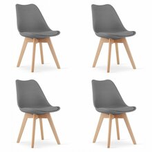 Toolide komplekt Leobert Mark, 43 x 49 x 82 cm, hall/naturaalsed jalad, 4 tk