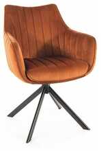 Söögitoolide komplekt Signal Meble Azalia Velvet, 2 tk, oranž/must