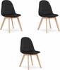 Toolide komplekt Leobert Bora, 54 x 44.5 x 81.5 cm, must samet, 3 tk