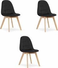 Toolide komplekt Leobert Bora, 54 x 44.5 x 81.5 cm, must samet, 3 tk