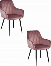 Toolide komplekt Leobert Solden, 45.5 x 42 x 83.5 cm, roosa samet/must, 2 tk