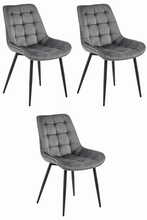 3-osaline toolikomplekt Leobert Bera, tumehall samet, mustad jalad