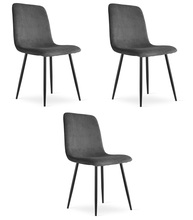 3-osaline toolikomplekt Leobert Rift, hall velvet, mustad jalad