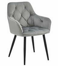Söögitool Jork, 56 x 62 x 83,5 cm, hõbehall samet, mustad jalad