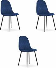 Toolide komplekt Leobert Asti, tumesinine samet, 50.5 x 44.5 x 87.5 cm, 3 tk