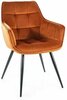 Söögitoolide komplekt Signal Meble Lilia Velvet, 59 x 45 x 90 cm, oranž/must