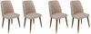 Toolide komplekt Kalune Design Hugo 387 V4, 49 x 50 x 90 cm, kuldne/kreemjas, 4 tk