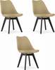 Toolide komplekt Leobert Mark, 3 tk, 43 x 49 x 82 cm, tume beež, mustad jalad