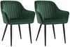 Söögitoolide komplekt Songmics, 2 tk, 62,5 x 60 x 85 cm, roheline/must