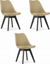 Toolide komplekt Leobert Mark, 3 tk, 43 x 49 x 82 cm, tume beež, mustad jalad