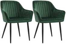 Söögitoolide komplekt Songmics, 2 tk, 62,5 x 60 x 85 cm, roheline/must