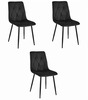 Toolide komplekt Leobert Libra, must samet, mustad jalad, 3 tk