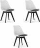 Toolide komplekt Leobert Mark, 3 tk, 43 x 49 x 82 cm, must/valge, mustad jalad