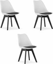Toolide komplekt Leobert Mark, 3 tk, 43 x 49 x 82 cm, must/valge, mustad jalad