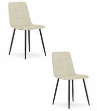Toolide komplekt Leobert Kara, 2 tk, 50,5 x 45 x 87 cm, beež samet, mustad jalad