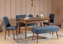 Söögitoa komplekt Kalune Design Vina 1048, pähkel/tumesinine