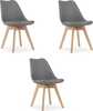 Toolide komplekt Hurtmeblowy Mark, 3 tk, hall, naturaalsed jalad