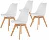Toolide komplekt Modernhome PC-003, 4 tk, 50 x 50 x 82 cm, matt, valge/puit