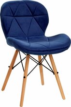 Söögitool 4Rico QS-186, 38 x 38 cm, tumesinine samet, skandinaavia stiil, sinine