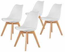 Toolide komplekt Modernhome PC-003, 4 tk, 50 x 50 x 82 cm, matt, valge/puit