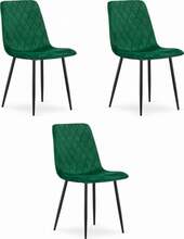 Toolide komplekt Leobert Turin, 3 tk, tumeroheline samet, 53 x 44.5 x 88.5 cm
