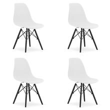 Toolide komplekt Taakie Meble Osaka, 52 x 46 x 82 cm, matt, valge/must, 4 tk