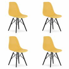 Toolide komplekt Hurtmeblowy Osaka, 4 tk, sinepikollane, mustad jalad, 54 x 46 x 81 cm