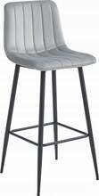 Baaritool Leobert Pozza, helehall samet/must, 35 x 43 x 104 cm