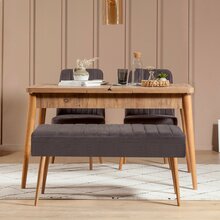 Söögitoa komplekt Kalune Design Vina 0701, 129 x 80 cm, mänd/antratsiit