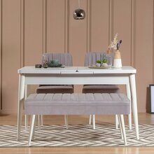 Söögitoa komplekt Kalune Design Vina 0701 - 3, valge/hall