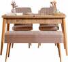Söögitoa komplekt Kalune Design Vina 0900 - 3, 129 x 80 cm, mänd/pruunikasbeež