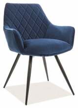 Söögitool Signal Meble Linea Velvet, 59 x 43 x 82 cm, tumesinine