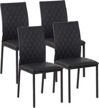 Söögitoolide komplekt Homcom, 4 tk, 41 x 50 x 91 cm, must