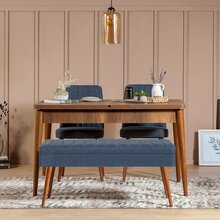 Söögitoa komplekt Kalune Design Vina 1048 - 3, pähkel/tumesinine