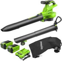 Akuga lehepuhur-imur Greenworks GD40BVIIK2X 40 V 2x2,0 Ah