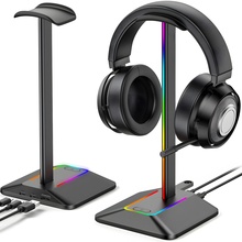 Kõrvaklappide alus Retoo mängurilauale USB jagaja ja RGB LED valgustusega