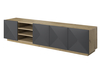 TV-alus Bogart Asha, 200 cm, Artisan / Rivier Stone Mat, pruun/must