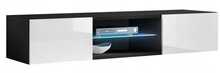 TV laud ASM, 160 x 40 x 30cm, valge/must