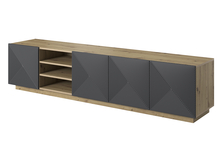 TV-alus Bogart Asha, 200 cm, Artisan / Rivier Stone Mat, pruun/must