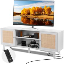 TV-alus Vevor Rattan, 191 cm, valge