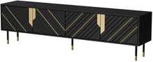TV-kapp Cama Meble 4D MOUNTAIN, 204 x 40 x 55 cm, must + kuldne