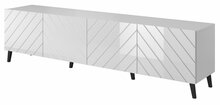 TV-alus Cama Meble Abeto, 200 x 42 x 52 cm, valge/läikiv valge