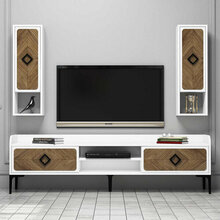 Sektsioon Kalune Design Samba 845HCT3076, 35 x 180 x 52 cm, valge/pähkel