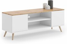 TV-laud ADRK Petra, 155 x 40 x 35 cm, tamm/valge