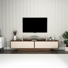 Televiisorialus Hanah Home Grasyas, 180 x 50,2 x 29,6 cm, hele pähkel, beež, melamiinkattega puitlaastplaat