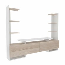 TV-alus Kalune Design Ava, valge/tamm, 31.7 x 183.6 x 140 cm