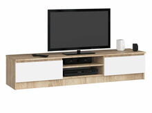 TV-laud Akord K160, 40 x 160 x 33 cm, valge/sonoma tamm/helepruun