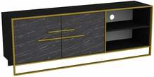 TV-laud Kalune Design Polka, 160 x 38.5 x 56.6 cm, kuldne/must