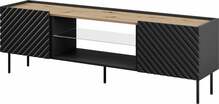 TV-alus Cama Meble Onda, 180 x 40 x 39-58 cm, must
